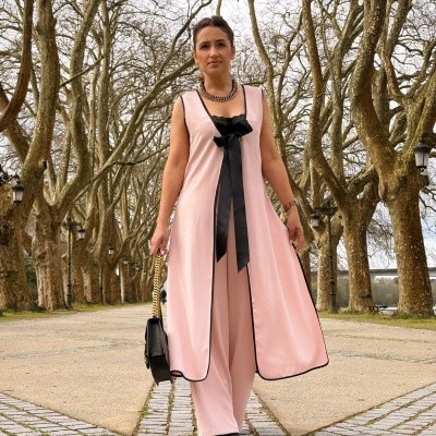 Calça pantalona feminina rosa Miss You