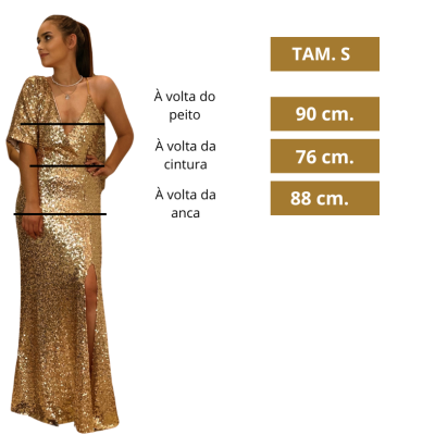 Vestido mulher cerimonia dourado Miss You