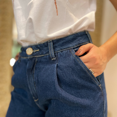 Calça de ganga pantalona mulher Miss You