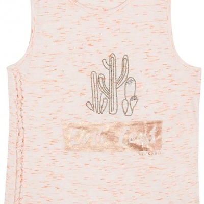 Top branco e laranja Beckaro