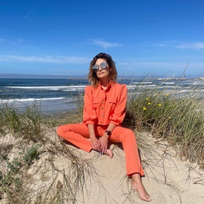 Casaco feminino curto laranja Miss You