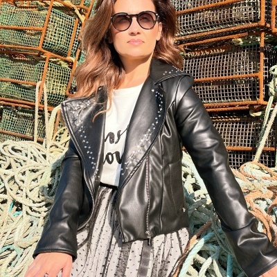 Casaco mulher ecopele preto Miss You