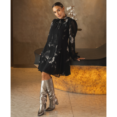 Vestido Preto Floral Miss You Vestido Preto Floral Miss You