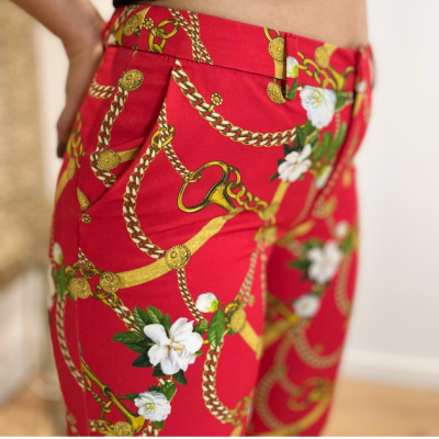 Calça feminina estampa estilo barroco Liu Jo