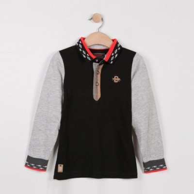 Polo manga comprida bicolor Catimini