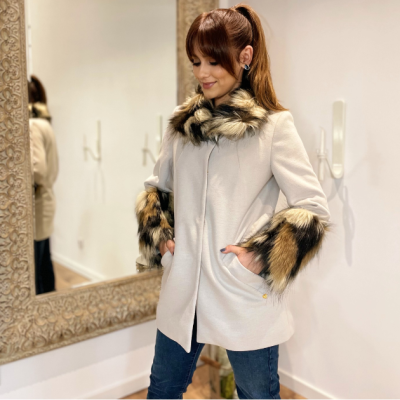 Casaco de fazenda mulher com pêlo Miss You