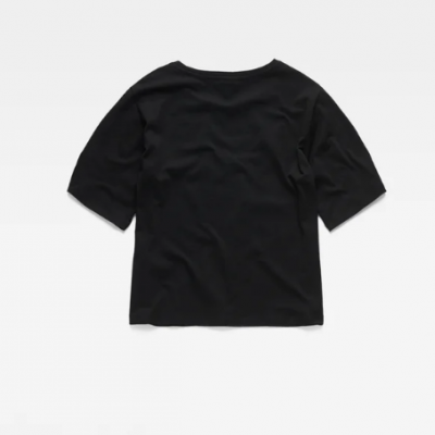 T-shirt preta logo branco G-Star Raw