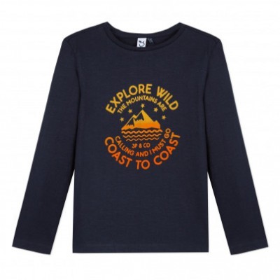 Camisola azul marinho de algodão 3Pommes