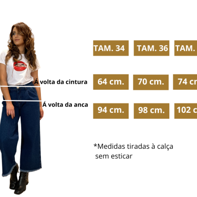 Calça de ganga pantalona mulher Miss You