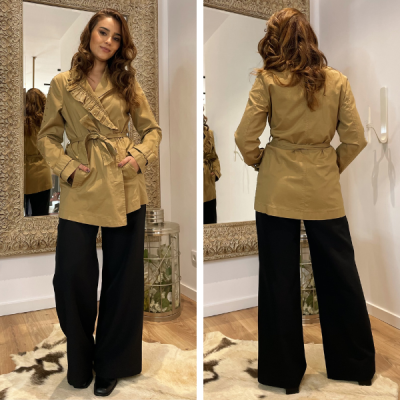 Gabardina feminina curta bege Liu Jo