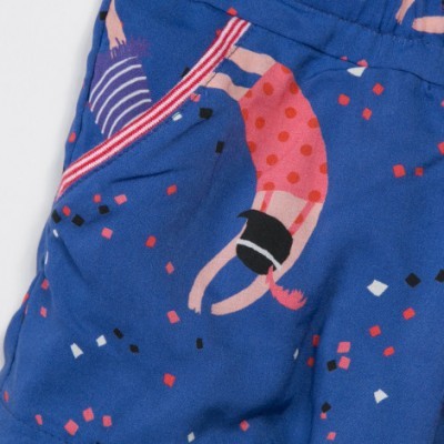 Calção azul com estampa Catimini