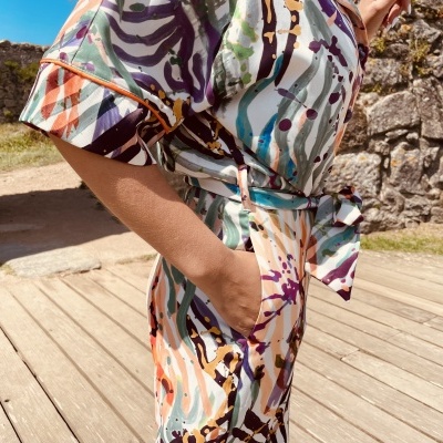 Miss You mulher macacão colorido