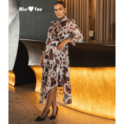 Vestido Midi Estampado Elegante Miss You - Feminino