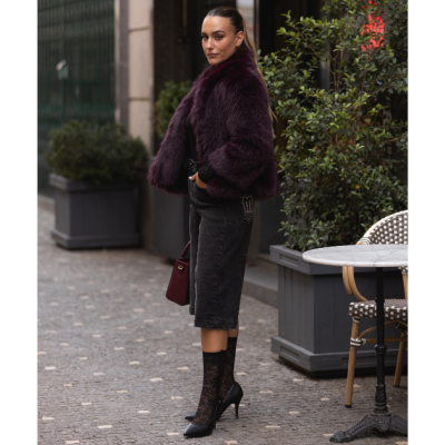 Calção em Ganga Preta com Tachas “MY” Miss You