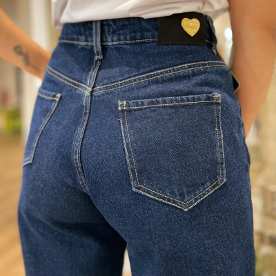 Calça de ganga pantalona mulher Miss You