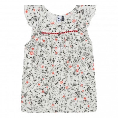 Blusa fluída branca com padrão 3Pommes