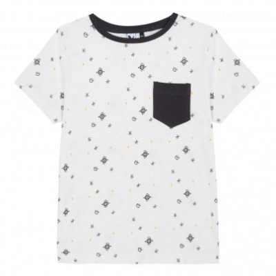 T-shirt com bolso azul 3Pommes