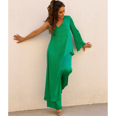 Túnica mulher assimétrica verde Miss You