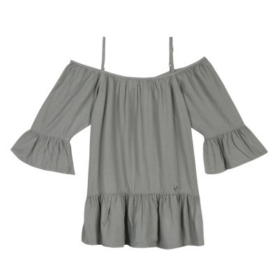 Blusa verde com decote ciganinha Beckaro