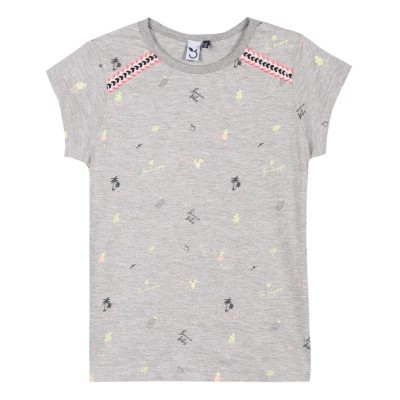 T-shirt cinza com estampa 3Pommes