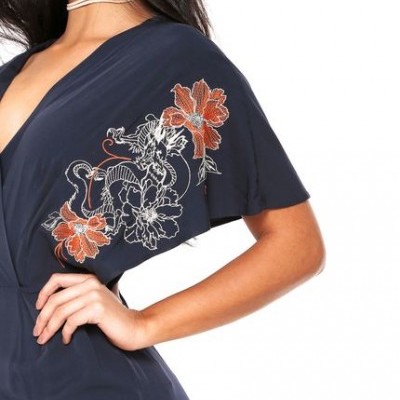 Colcci mulher macacão azul marinho midi