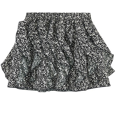 Saia preta e branca folhos 3Pommes