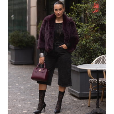 Casaco de Pelo Sintético Bordô Miss You