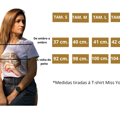 T-shirt branca feminina estampa animal print Miss You