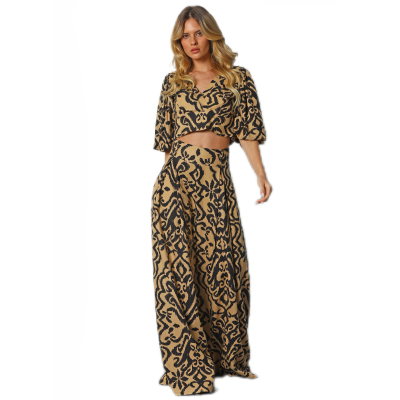 Calça larga pantalona feminina Miss You