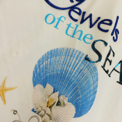 Roberta Biagi mulher Tshirt branca bordada