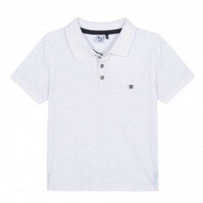 Polo branco com bolinhas 3Pommes