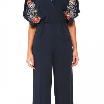 Colcci mulher macacão azul marinho midi