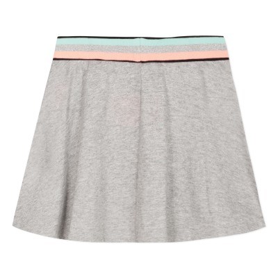 Saia cinzenta com cós elástico colorido