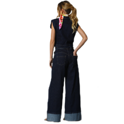 Pantalona de ganga feminina com dobra Miss You