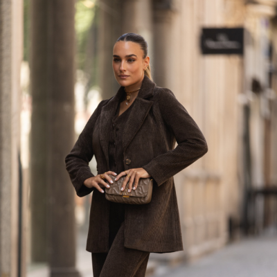 Blazer Feminino em Bombazine Castanho Miss You