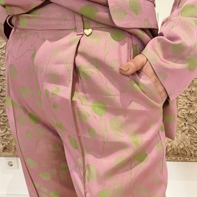 Calça rosa com estampa bolas verdes Miss You