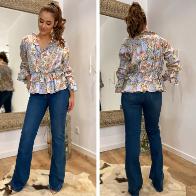 Calça de ganga feminina boca de sino Miss You