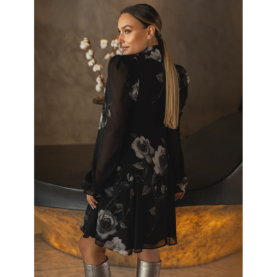Vestido Preto Floral Miss You Vestido Preto Floral Miss You