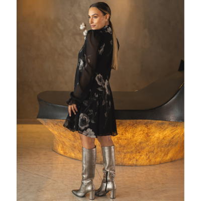 Vestido Preto Floral Miss You Vestido Preto Floral Miss You