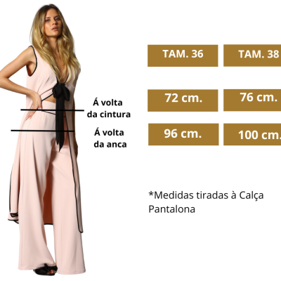 Calça pantalona feminina rosa Miss You