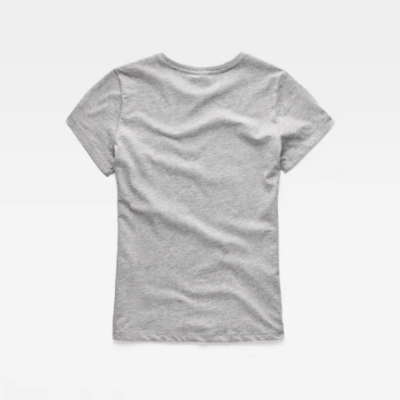 T-shirt cinza com logo em veludo G-Star Raw