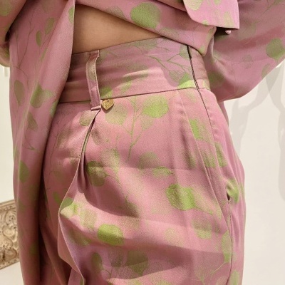 Calça rosa com estampa bolas verdes Miss You