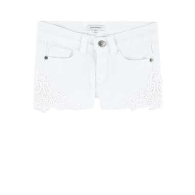 Calção branco com bordado nas laterais 3Pommes