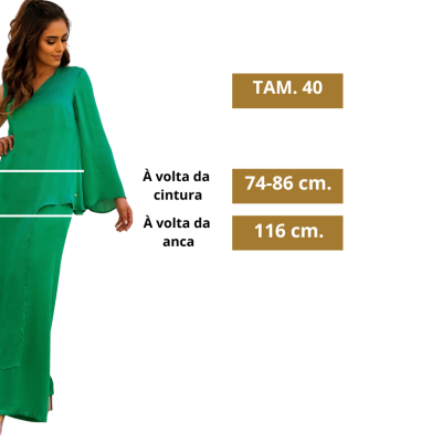 Conjunto túnica e calça feminina verde Miss You