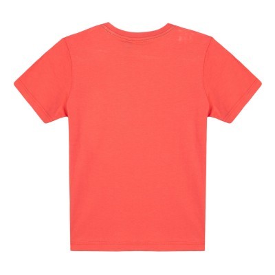 T-shirt coral lisa de manga curta vista de costas