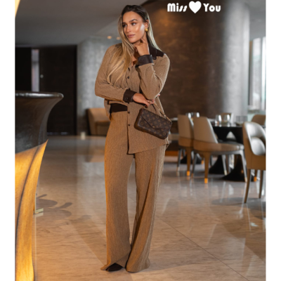 Calça Feminina fluída Bege Miss You