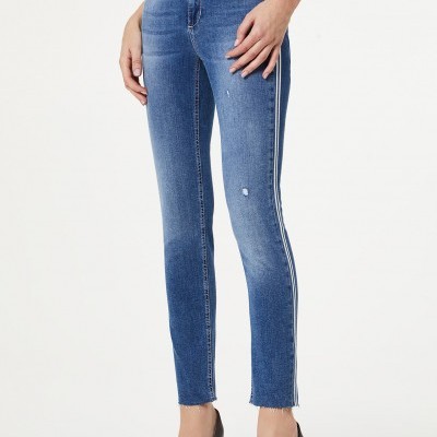 Calça de ganga clara com logótipo Liu Jo