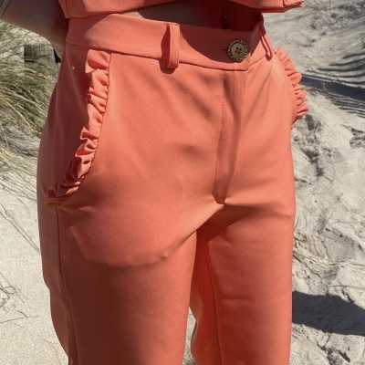 Miss You mulher calça laranja