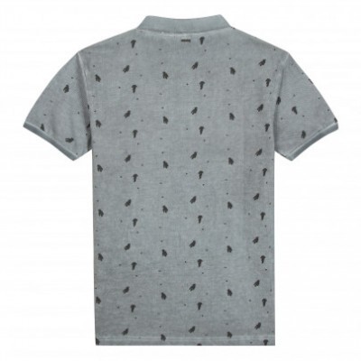 Polo cinza com estampa Beckaro