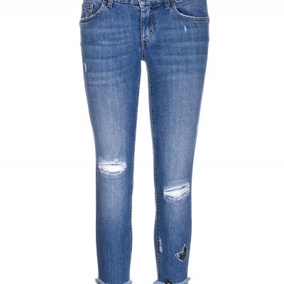Liu jo mulher calça de ganga com detalhe de borboleta Liu jo mulher calça de ganga com detalhe de borboleta
